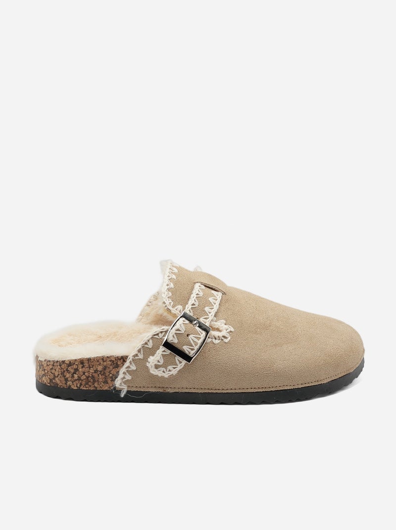 Mules à enfiler Taupe - Kiabi