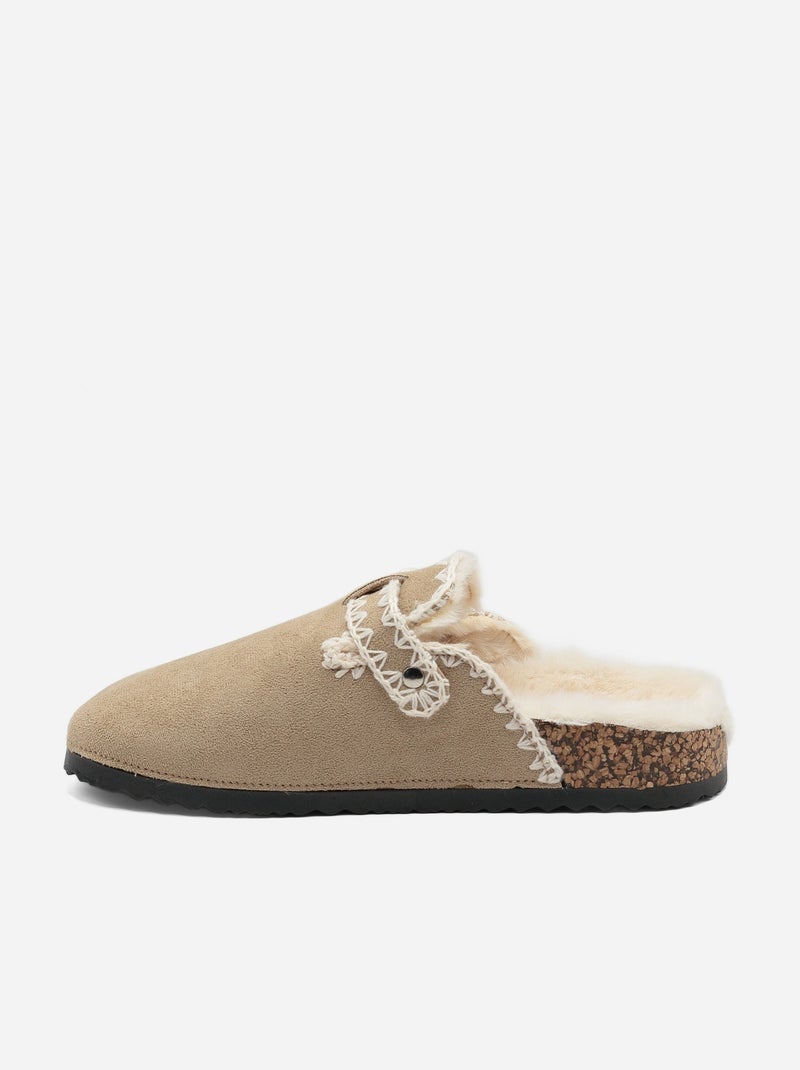 Mules à enfiler Taupe - Kiabi