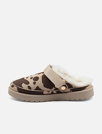 Mules à fausse fourrure