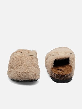 Mules à fausse fourrure