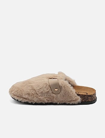 Mules à fausse fourrure