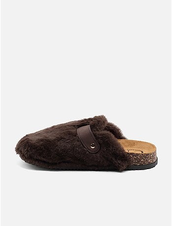 Mules à fausse fourrure