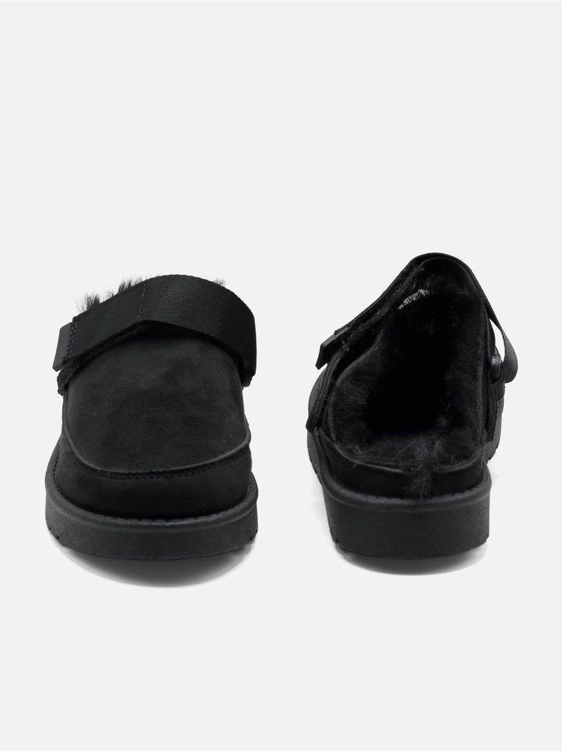 Mules à fausse fourrure Noir - Kiabi