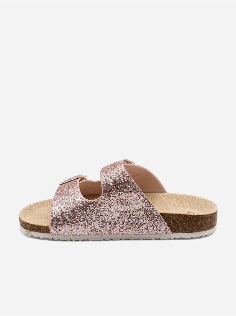 Mules à paillettes Rose - Kiabi