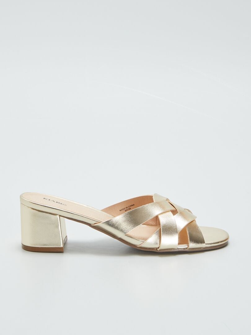 Sandales Talons Chaton Dorées Dorothy Perkins - Taille UK 6 - Neuf Sans Boîte