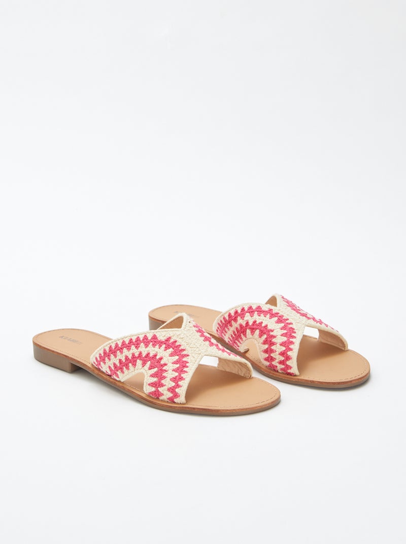 Mules avec bride en macramé BEIGE - Kiabi