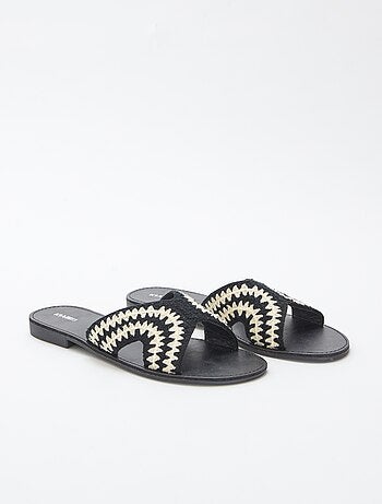Mules avec bride en macramé