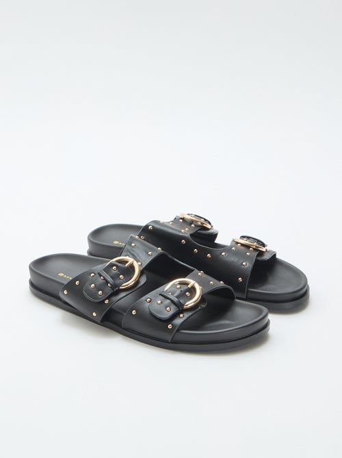 Mules avec brides à boucle dorée - Kiabi