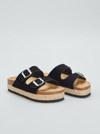 Mules avec semelle en corde