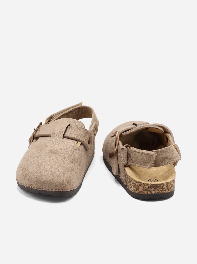 Mules Bébé à scratch Taupe - Kiabi
