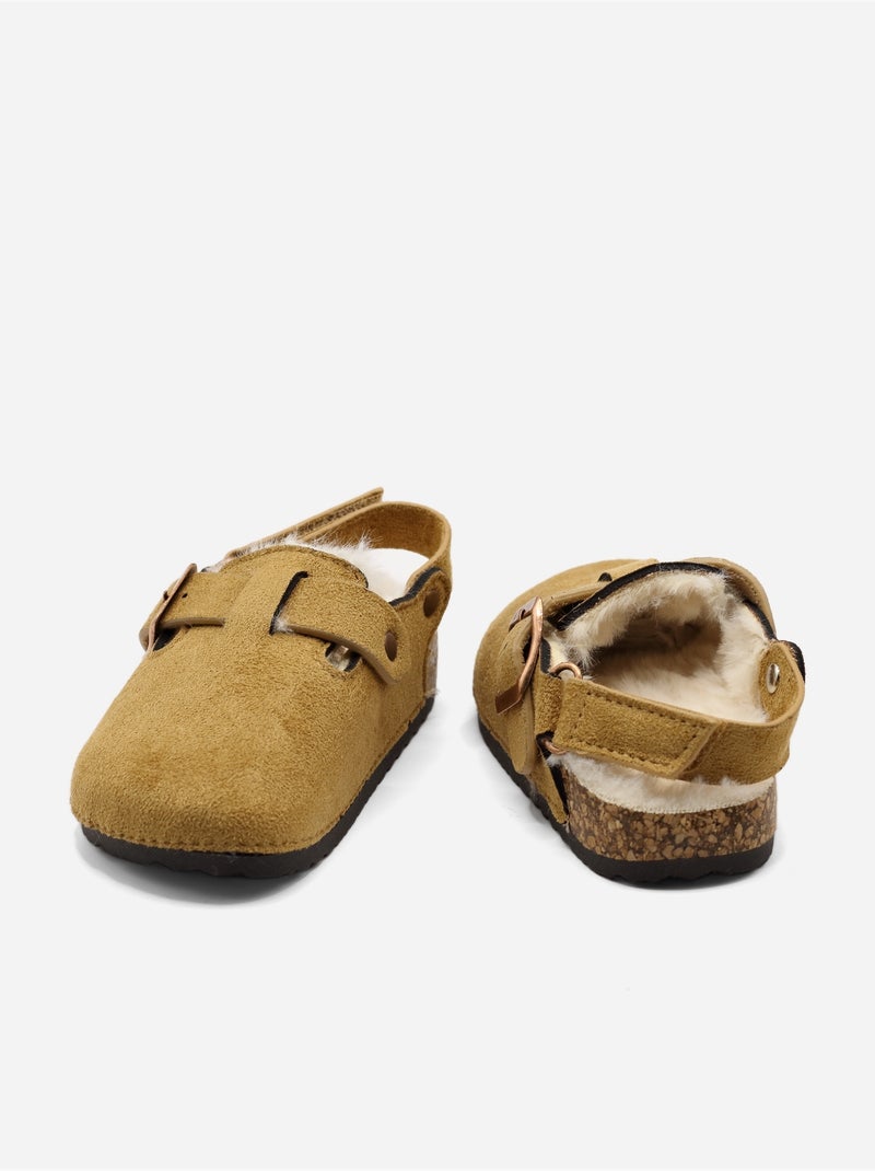 Mules bébé fourrées Camel - Kiabi