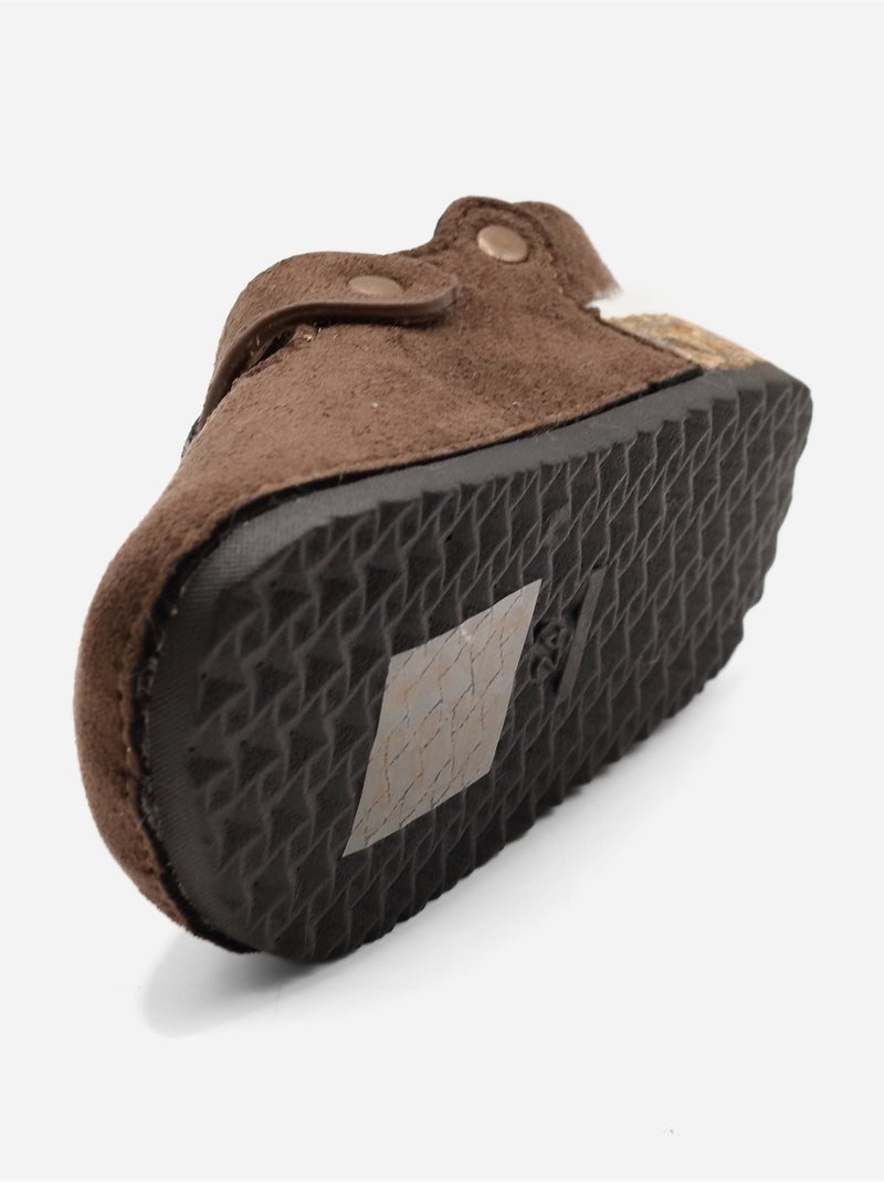 Mules bébé fourrées Marron - Kiabi