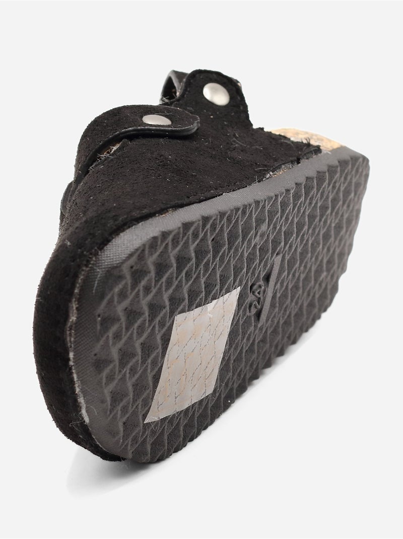 Mules bébé fourrées Noir - Kiabi