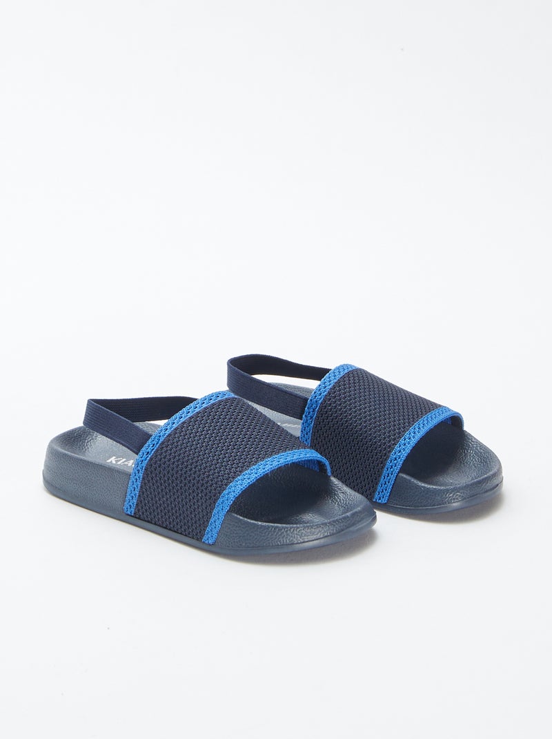 Mules / claquettes bi-matière Bleu - Kiabi