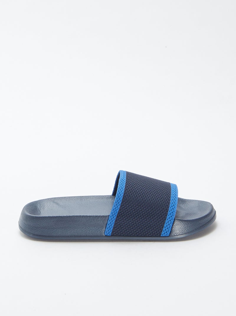 Mules claquettes bi-matière Marine - Kiabi