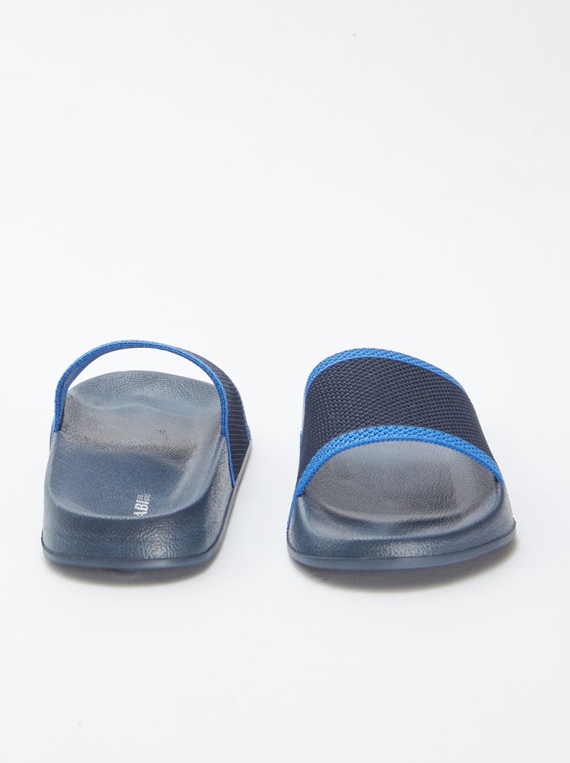 Mules claquettes bi-matière Marine - Kiabi