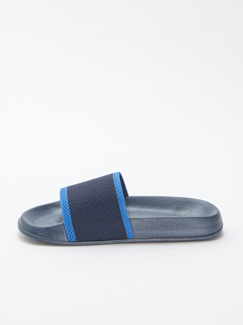 Mules claquettes bi-matière Marine - Kiabi