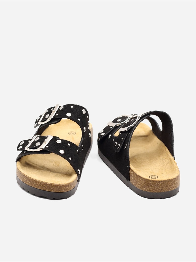 Mules cloutées Noir - Kiabi
