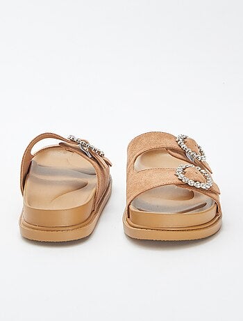 Mules double bride à strass