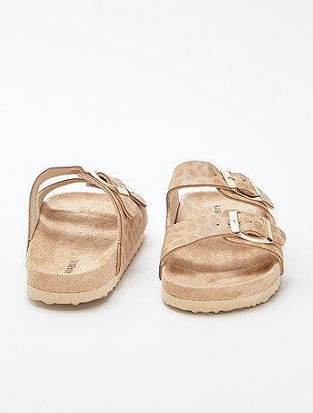 Mules double bride motif léopard