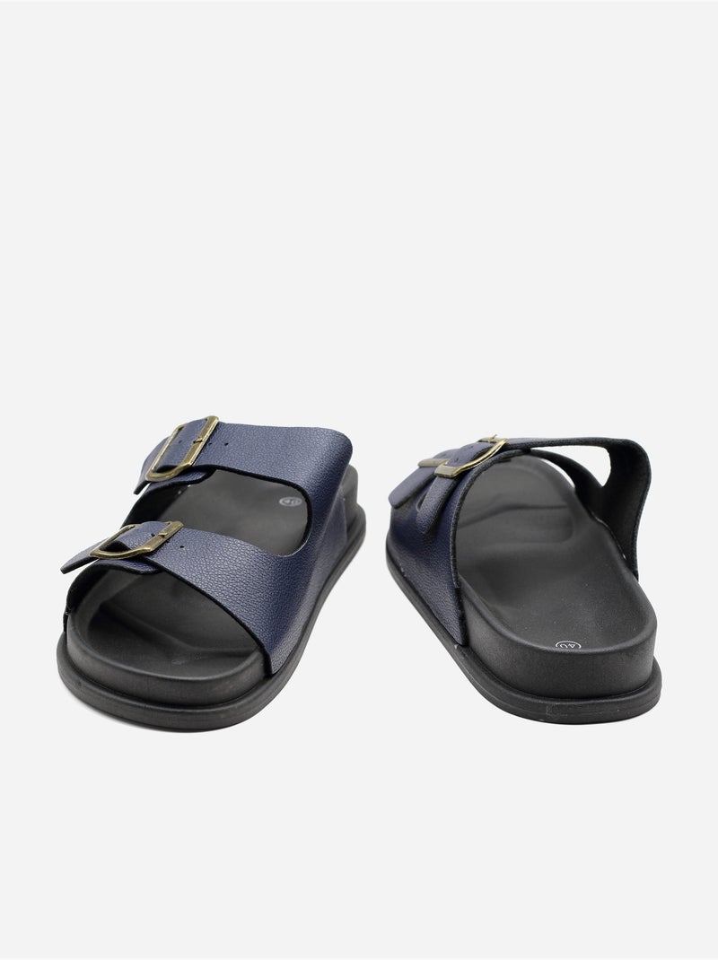 Mules double brides Bleu - Kiabi