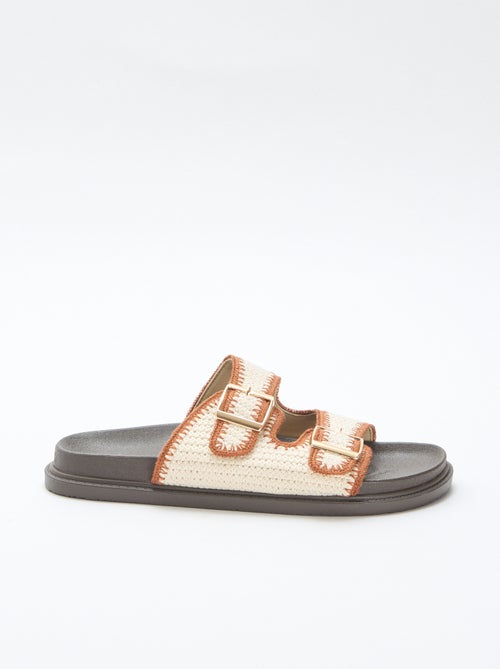 Mules doubles brides à crochet - Kiabi