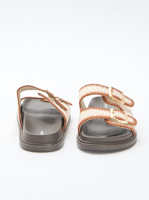 Mules doubles brides à crochet - Kiabi