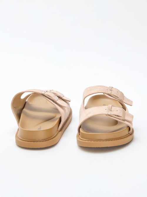 Mules en suédine à double bride - Kiabi