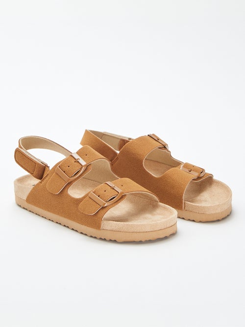 Mules en suédine avec scratch - Kiabi