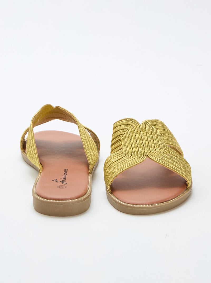 Mules en textile Jaune - Kiabi