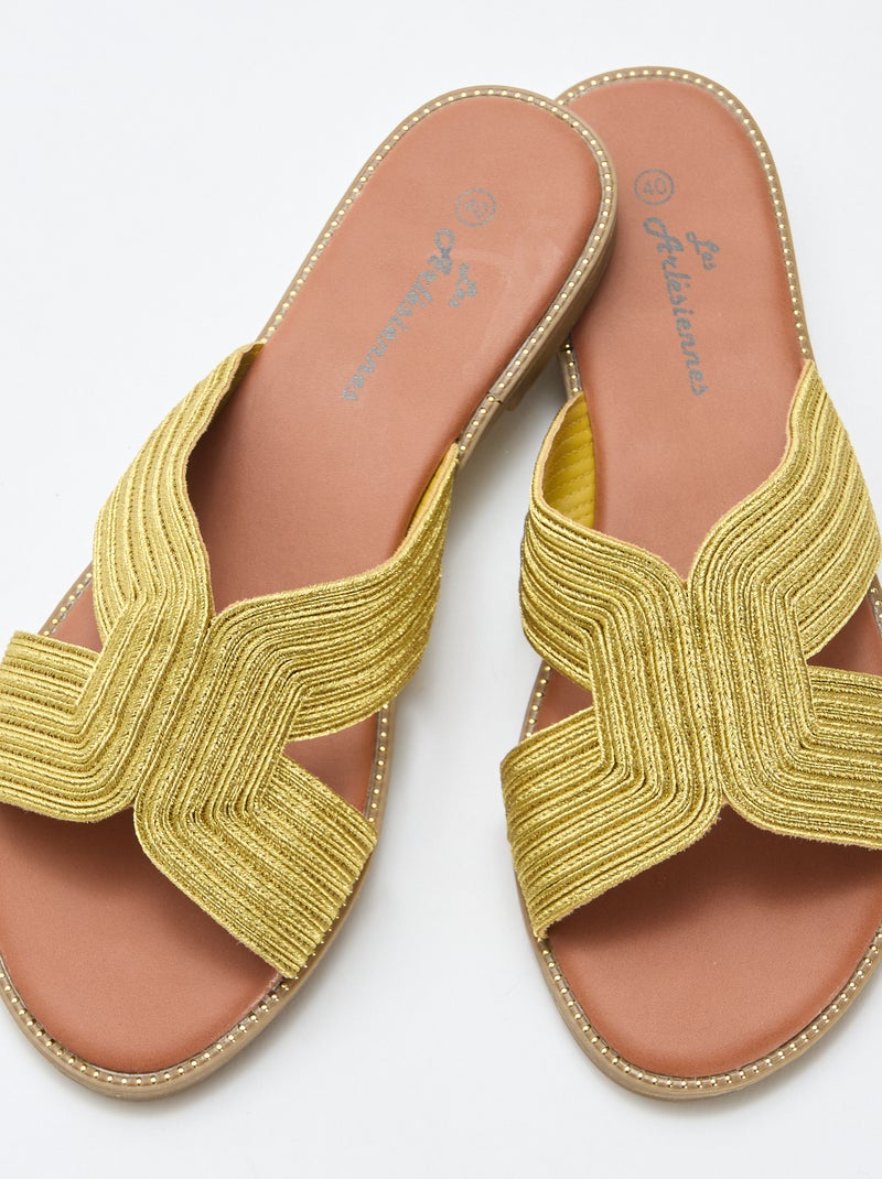 Mules en textile Jaune - Kiabi