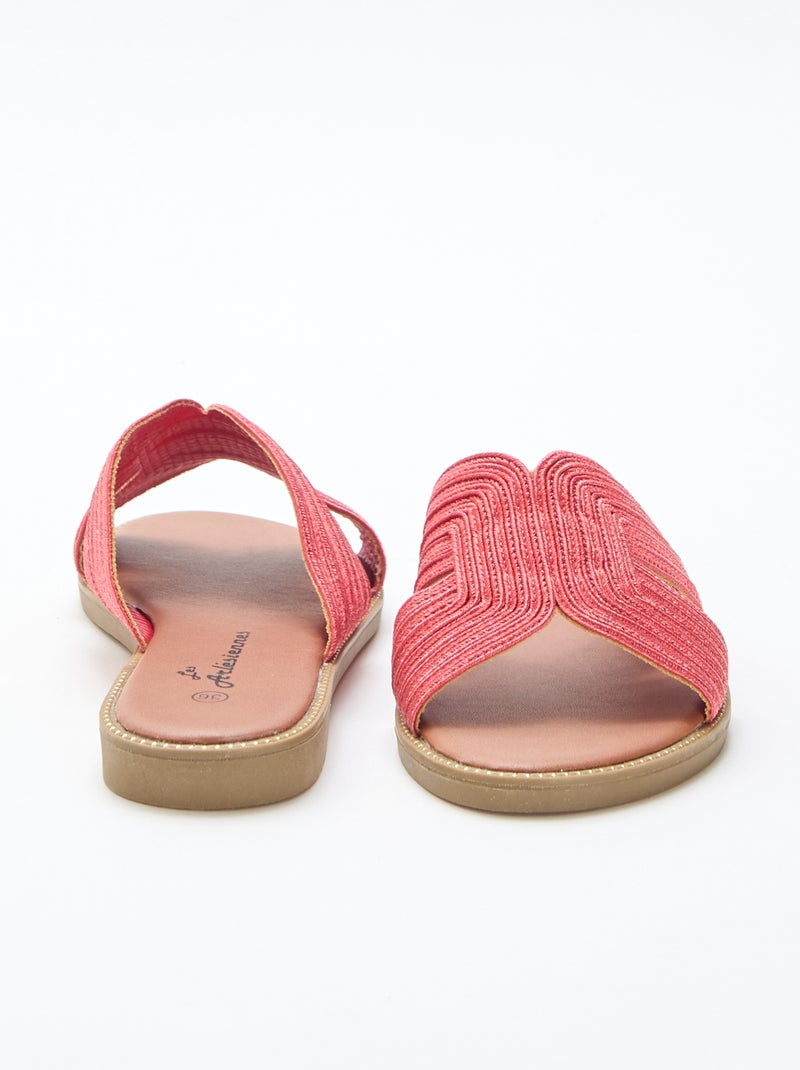 Mules en textile Rouge - Kiabi