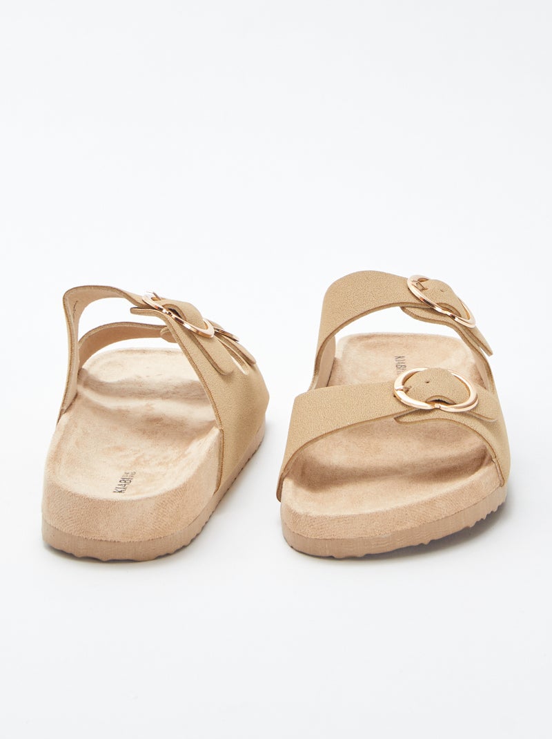 Mules épaisses double bride Beige - Kiabi