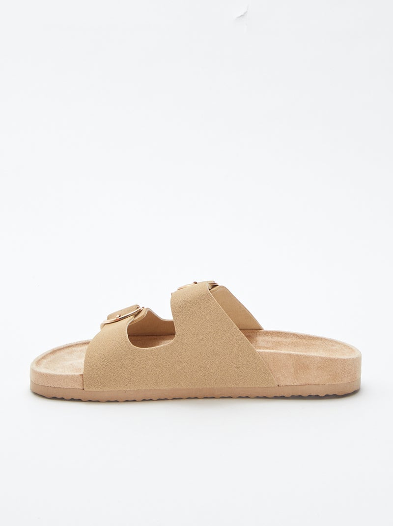 Mules épaisses double bride Beige - Kiabi