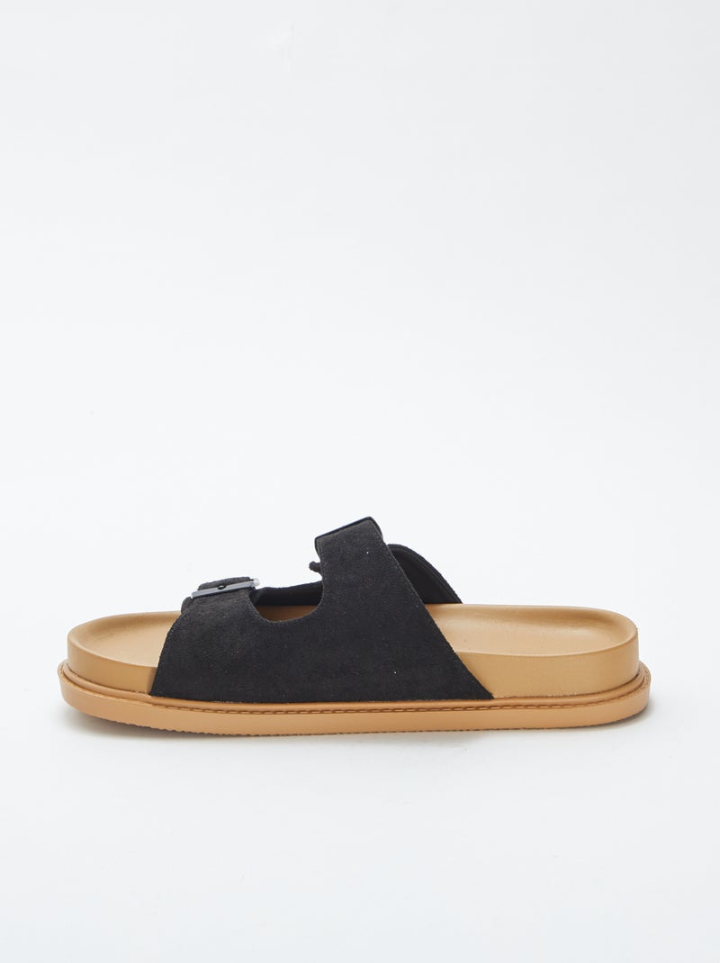 Mules épaisses double bride NOIR - Kiabi