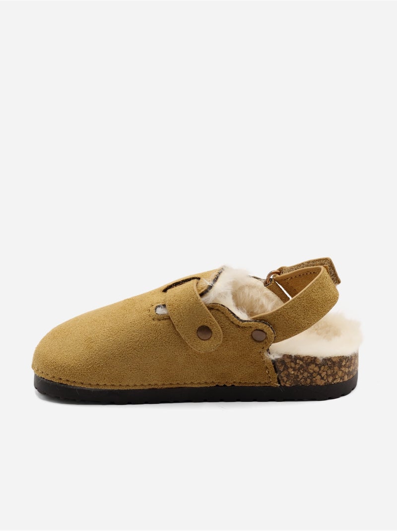 Mules fourrées Camel - Kiabi