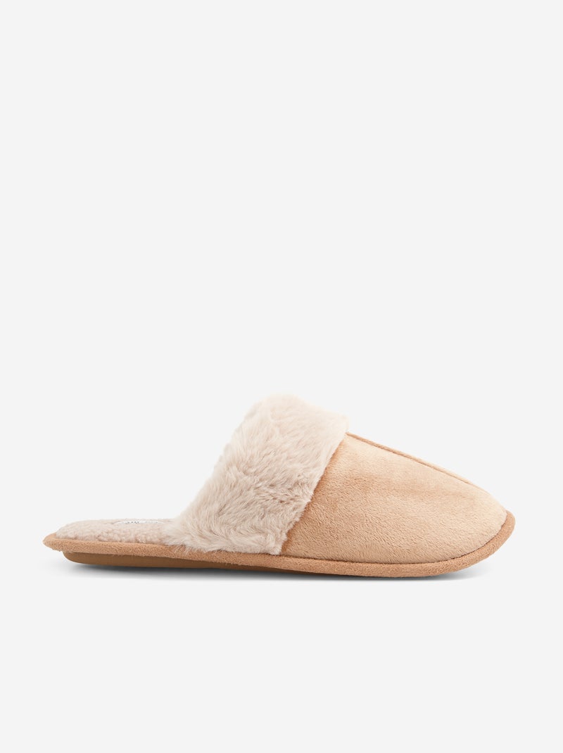 Mules fourrées Marron - Kiabi