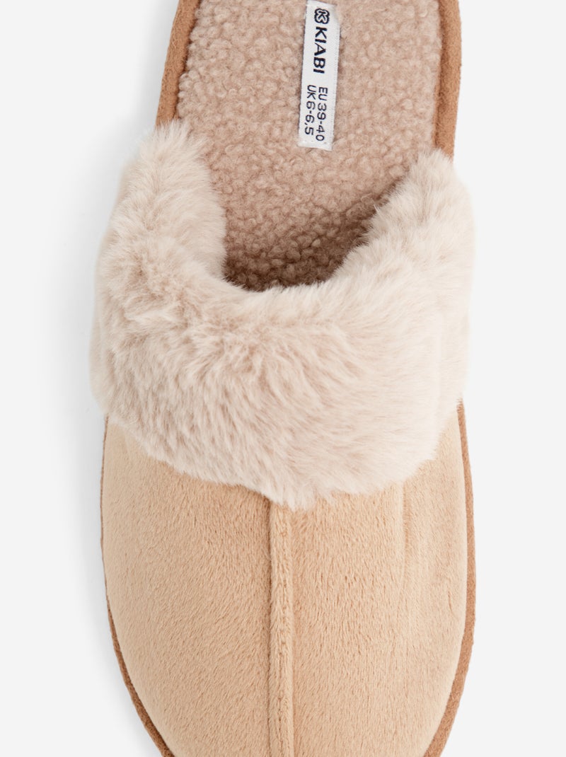 Mules fourrées Marron - Kiabi