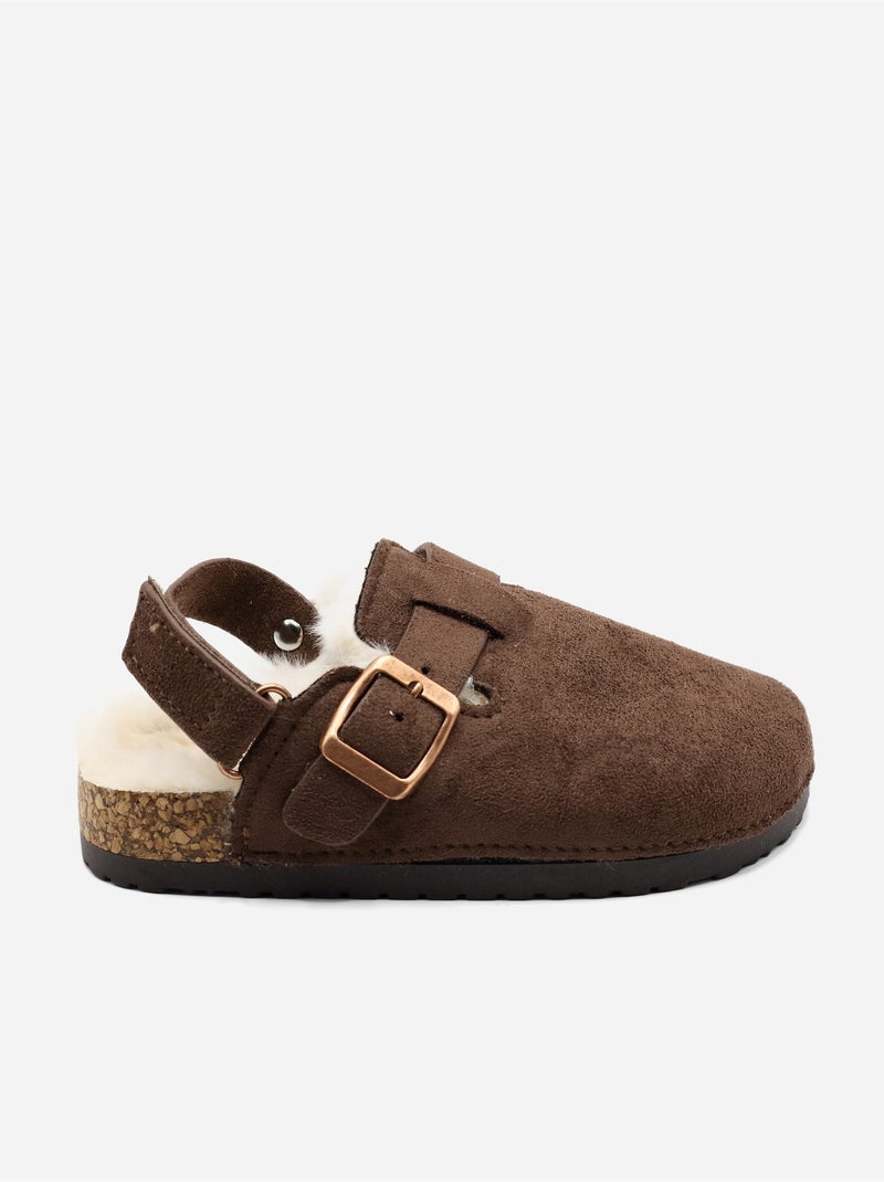 Mules fourrées Marron - Kiabi