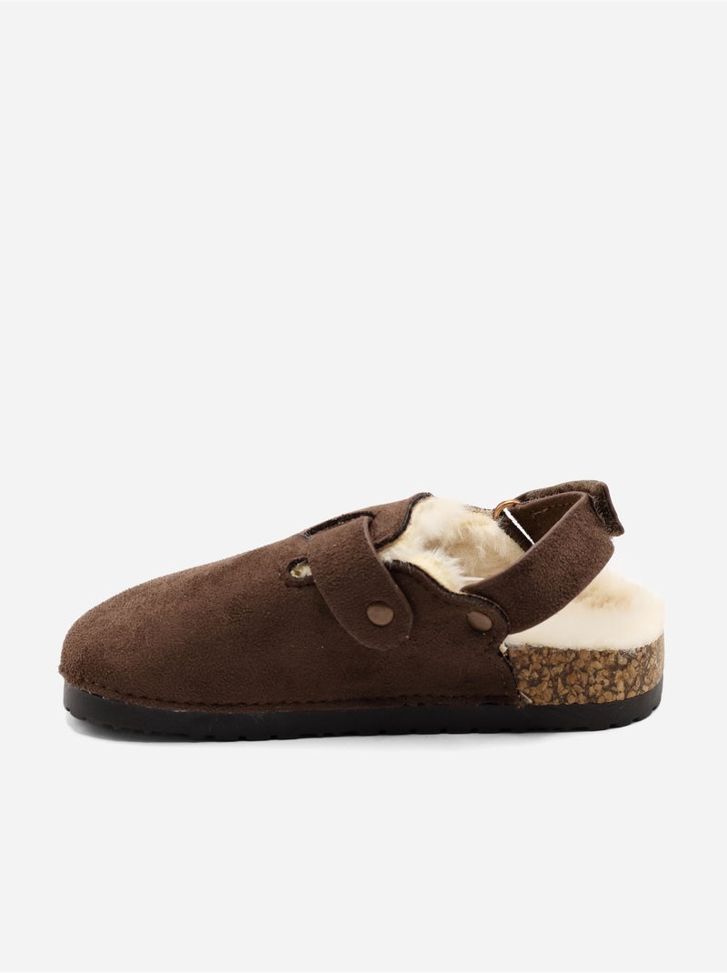 Mules fourrées Marron - Kiabi