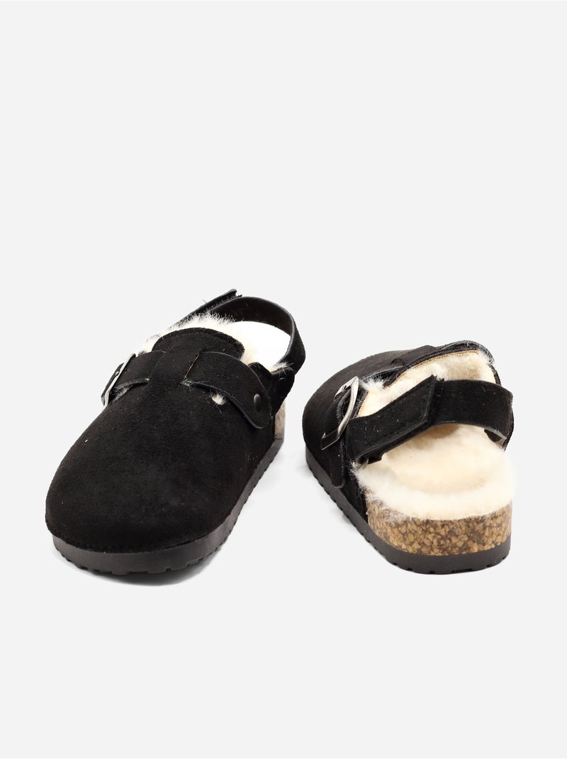 Mules fourrées Noir - Kiabi