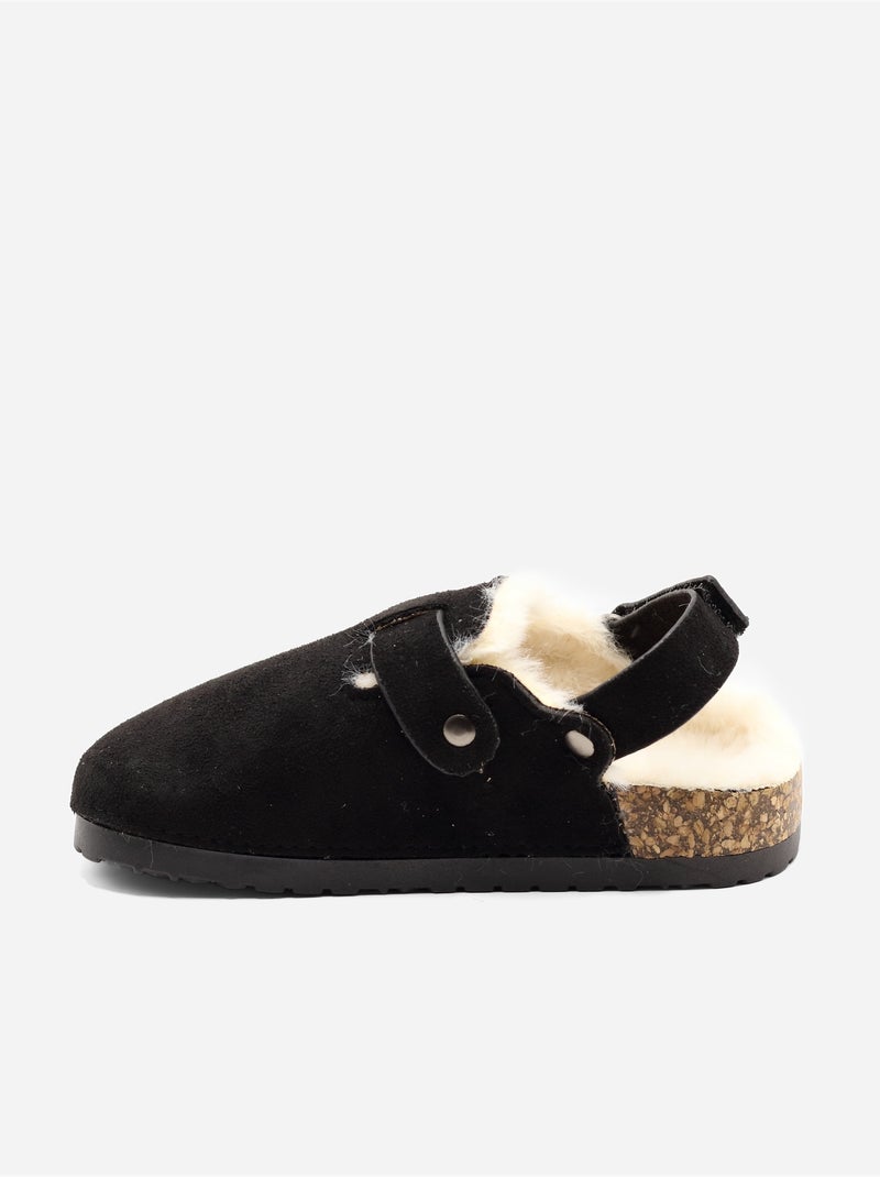 Mules fourrées Noir - Kiabi