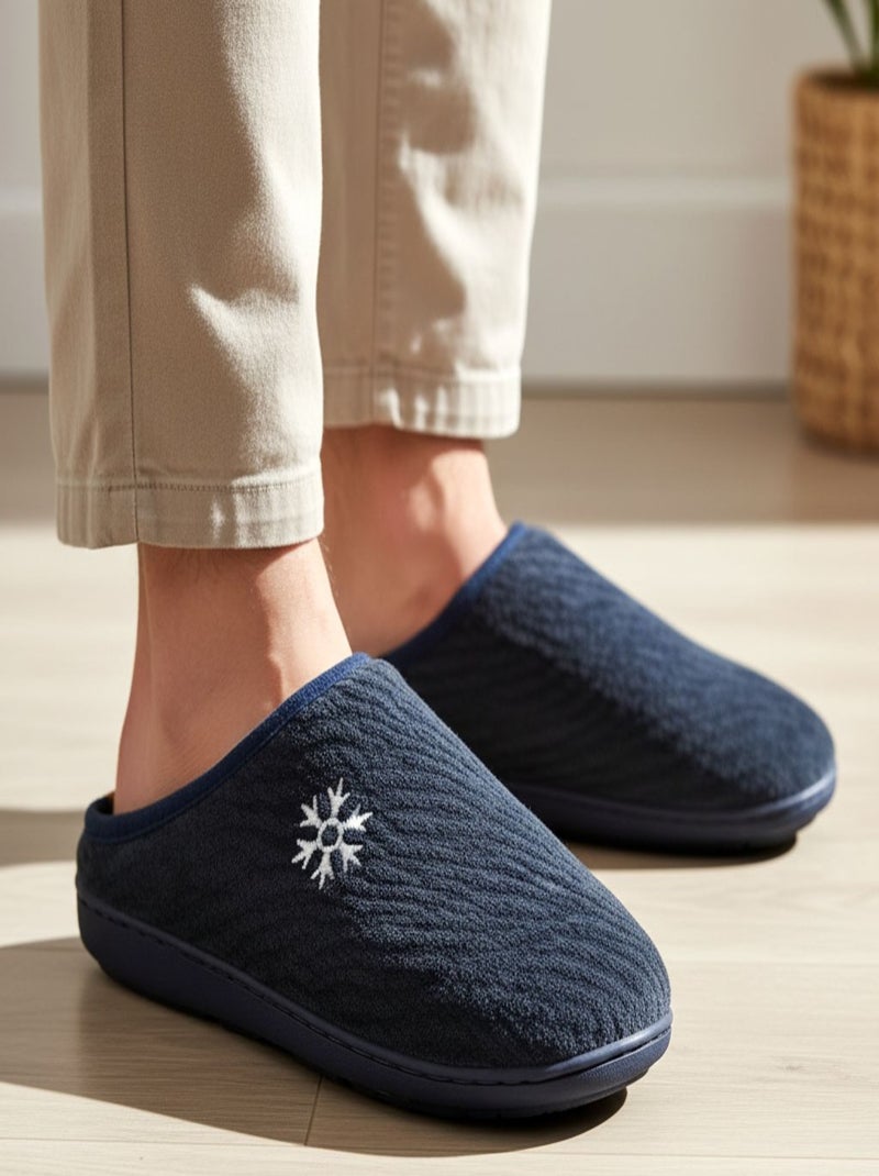 Mules homme hiver fourrées NU10927 Bleu marine - Kiabi