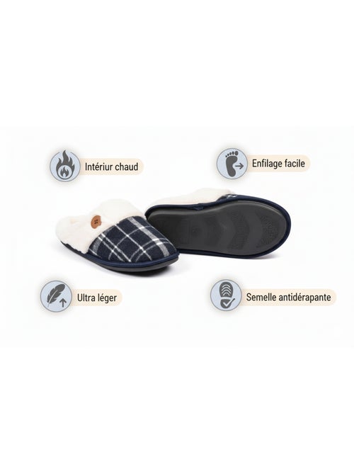 Mules homme Jacquard écossais MU9732 - Kiabi Mules homme Jacquard écossais MU9732 - Kiabi