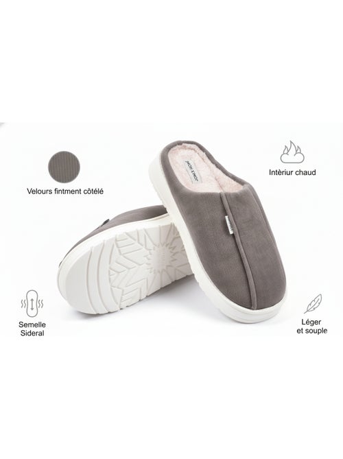 Mules homme velours côtelé MU10121 - Kiabi Mules homme velours côtelé MU10121 - Kiabi