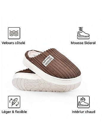 Mules homme velours côtelé MU10122