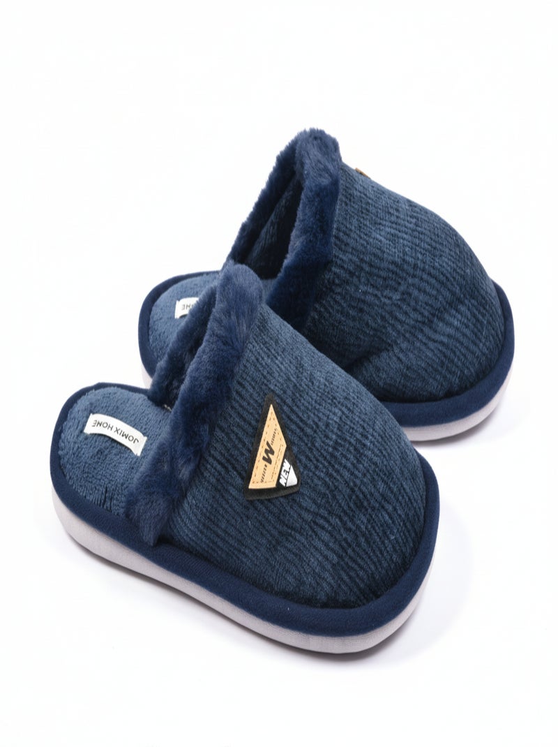Mules homme velours ondulé MU9714 Bleu marine - Kiabi