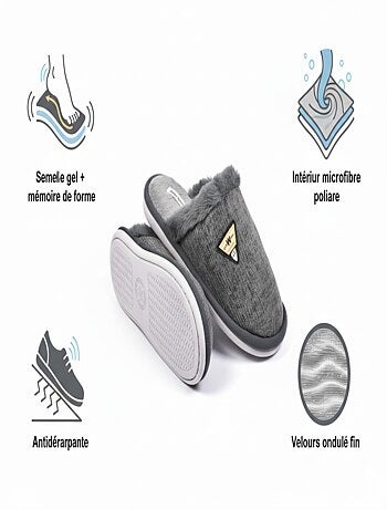 Mules homme velours ondulé MU9714