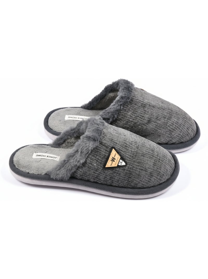 Mules homme velours ondulé MU9714 Gris - Kiabi