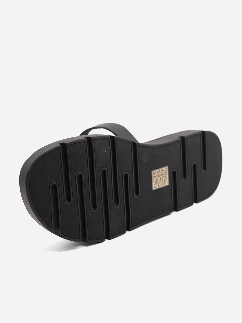 Mules met dubbele bandjes Zwart - Kiabi